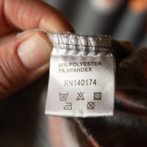 2for1 Ice Silk Gray w Orange Flowers Polyester/Spandex Dress womens XXL - Picture 7 of 8